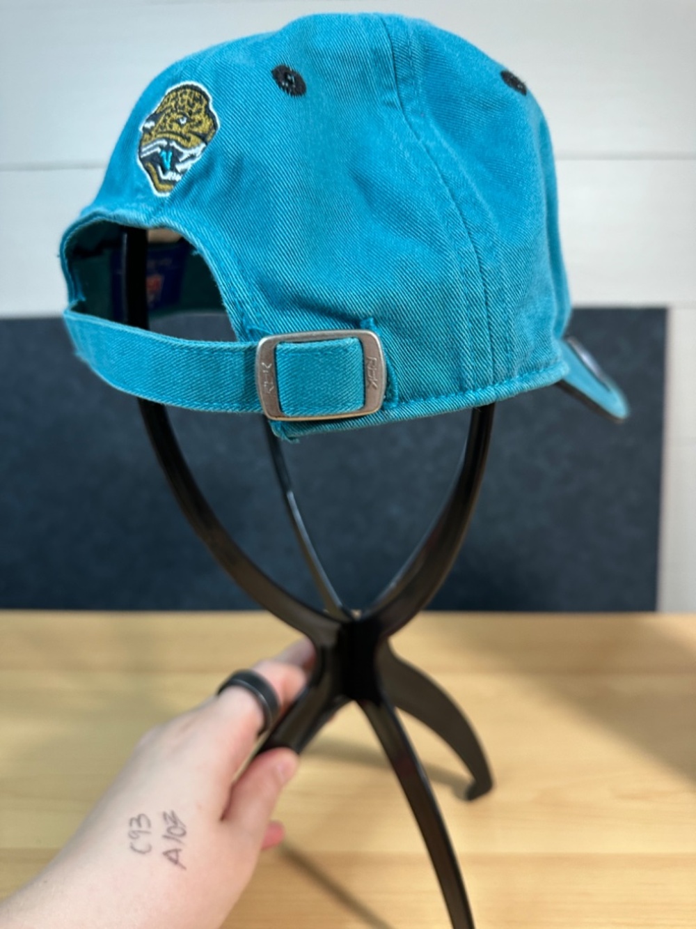 2009 Reebok Jacksonville Jaguars 15th Season Logo Teal Blue Strapback Hat Cap - Picture 8 of 11